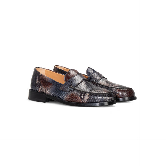 Bicolor leather woman loafer