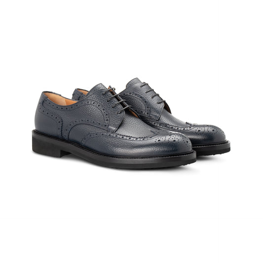 Blue leather Derby Moreschi Italian Shoes - Pairs Image