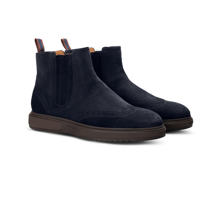 Blue suede Ankle Boot