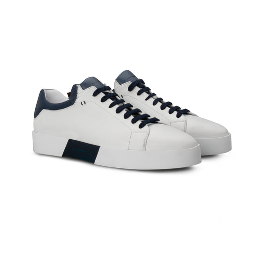 White and Blue Sneaker Moreschi Italian Shoes - Pairs Image