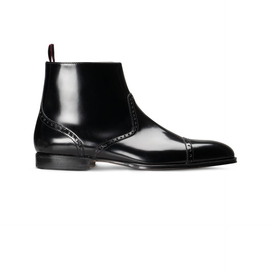 Black leather Ankle Boot Moreschi Italian Shoes - Main Image