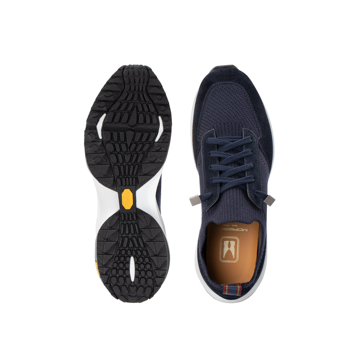 Blue wool knit sneaker Moreschi Italian Shoes - Top and Bottom Image