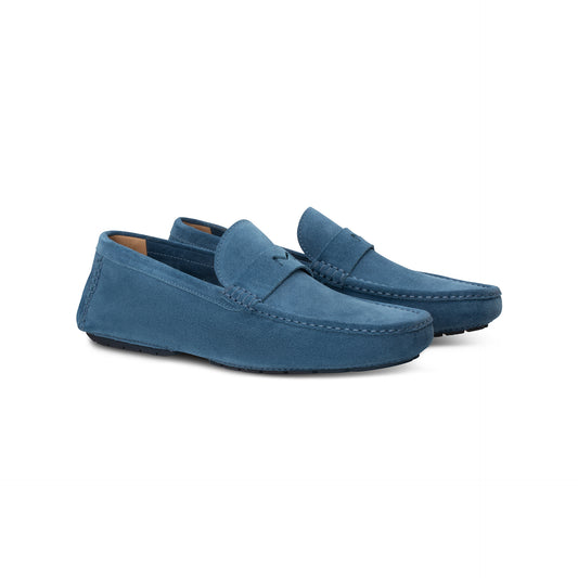 Blue suede Driver Moreschi Italian Shoes - Pairs Image
