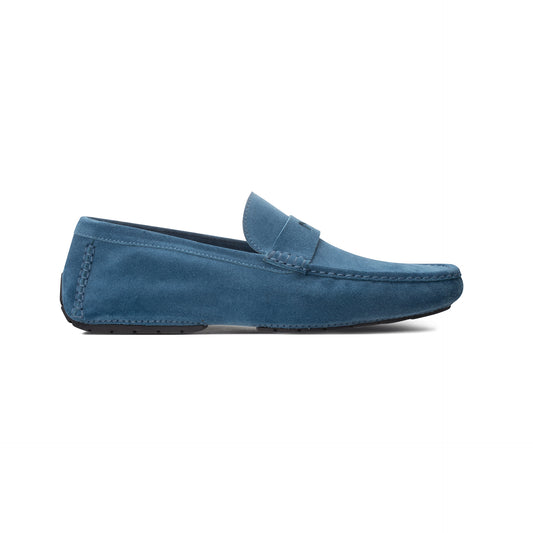Blue suede Driver Moreschi Italian Shoes - Main Image
