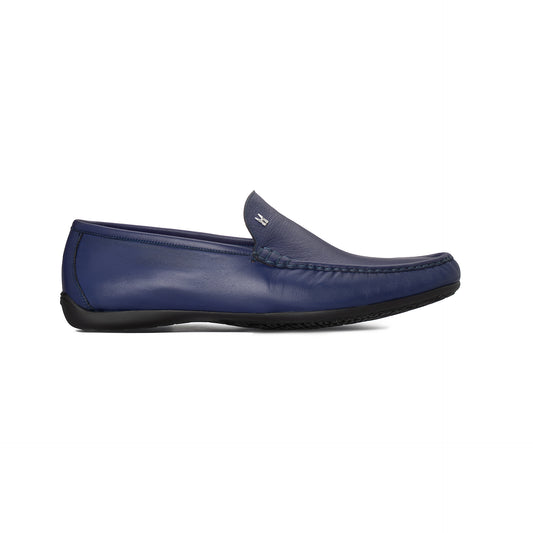 Blue leather Driver Moreschi Italian Shoes - Main Image