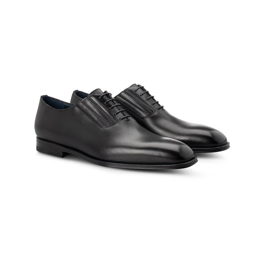 Black leather Oxford Moreschi Italian Shoes - Pairs Image