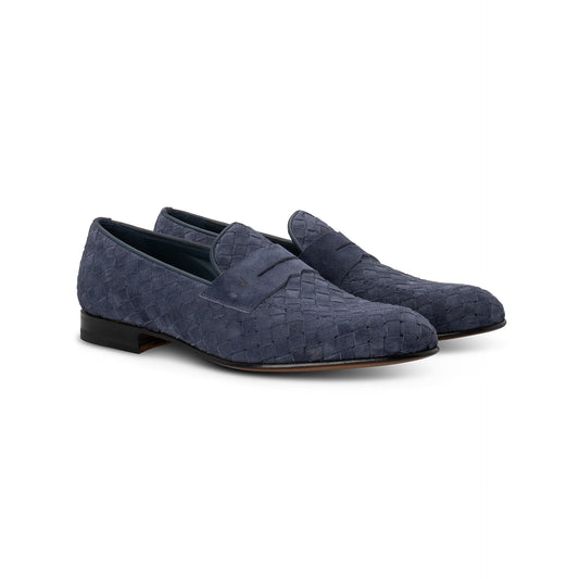 Blue suede Loafer Moreschi Italian Shoes - Pairs Image