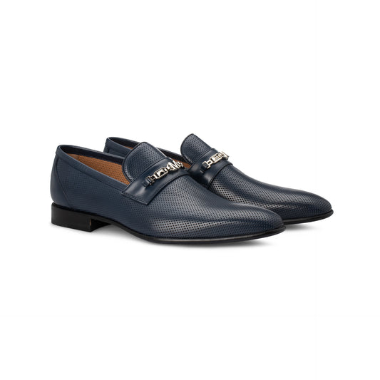 Blue leather Loafer Moreschi Italian Shoes - Pairs Image