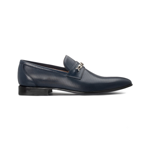 Blue leather Loafer Moreschi Italian Shoes - Main Image