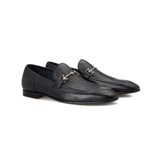 Blue navy leather Loafer Moreschi Italian Shoes - Pairs Image