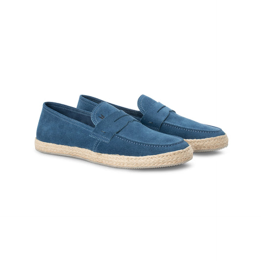 Blue suede Loafer Moreschi Italian Shoes - Pairs Image