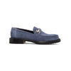 Blue suede woman loafer