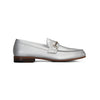 Silver leather woman loafer