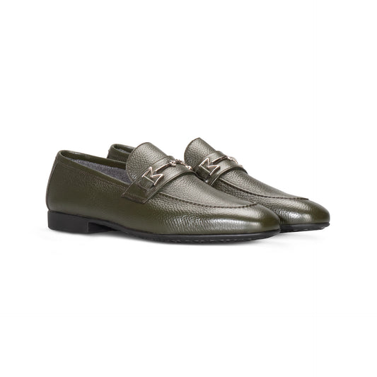 Green leather Loafer Moreschi Italian Shoes - Pairs Image