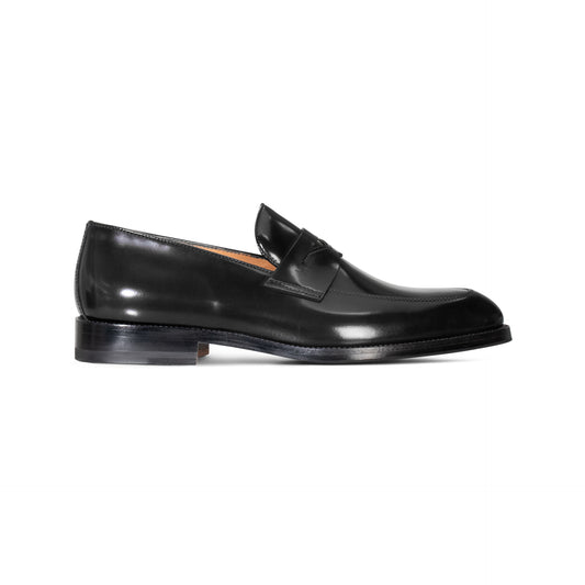 Black leather Loafer Moreschi Italian Shoes - Main Image