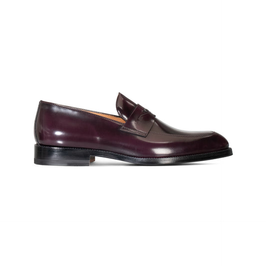 Burgundy leather Loafer Moreschi Italian Shoes - Main Image