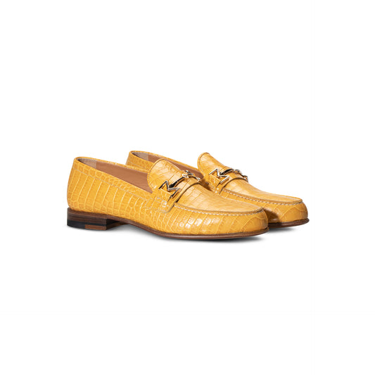Yellow leather Woman Loafer