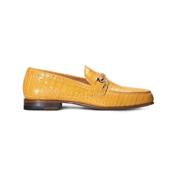 Yellow leather Woman Loafer