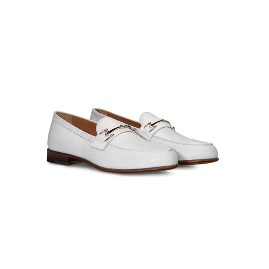FOR HER - White leather Loafer