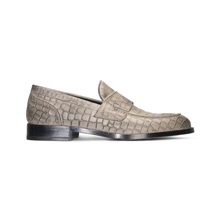 FOR HIM - Grey leather loafer