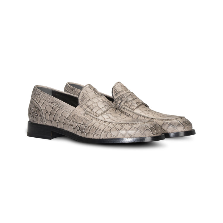 FOR HIM - Grey leather loafer
