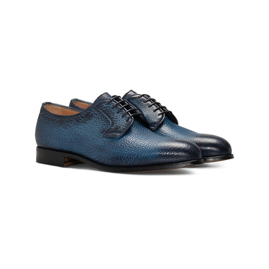 Blue navy buffalo leather Derby Moreschi Italian Shoes - Pairs Image