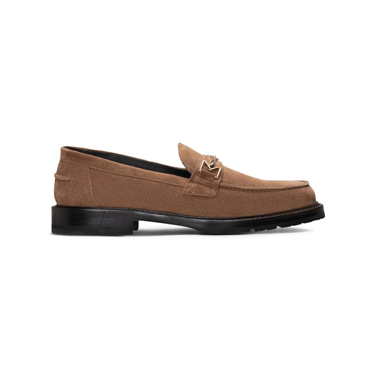 Brown suede woman loafer