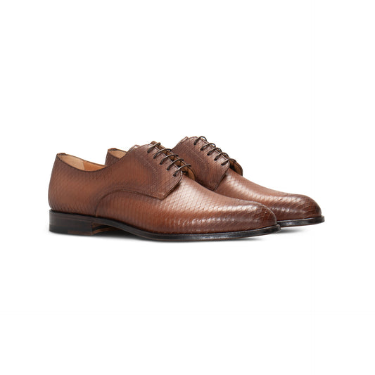 Brown leather Derby Moreschi Italian Shoes - Pairs Image