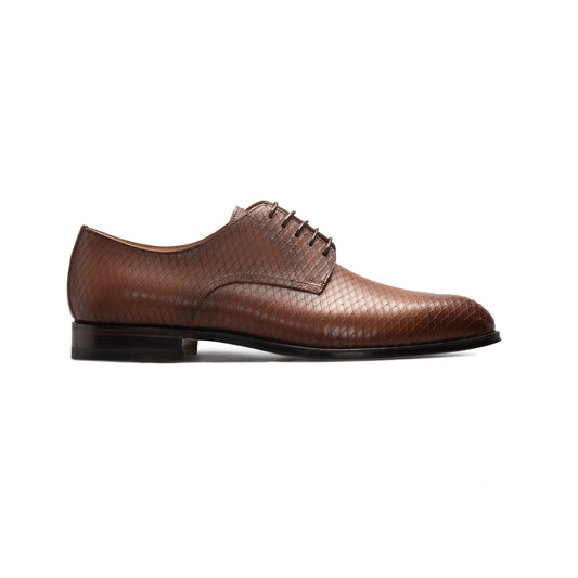 Brown leather Derby Moreschi Italian Shoes - Main Image
