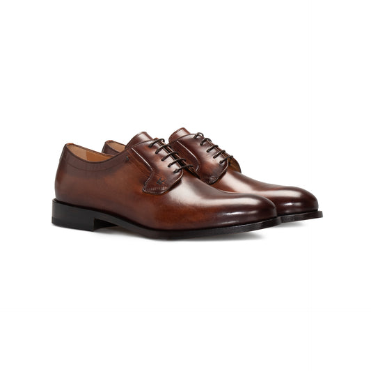 Pecan leather Derby Moreschi Italian Shoes - Pairs Image