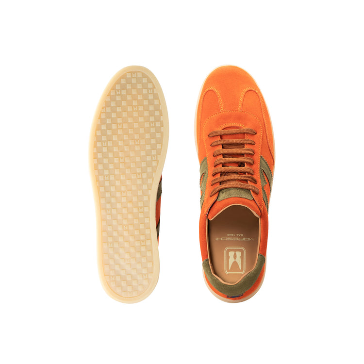 Sneaker in suede arancione