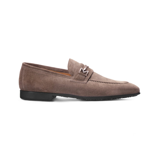 Grey suede Loafer Moreschi Italian Shoes - Main Image