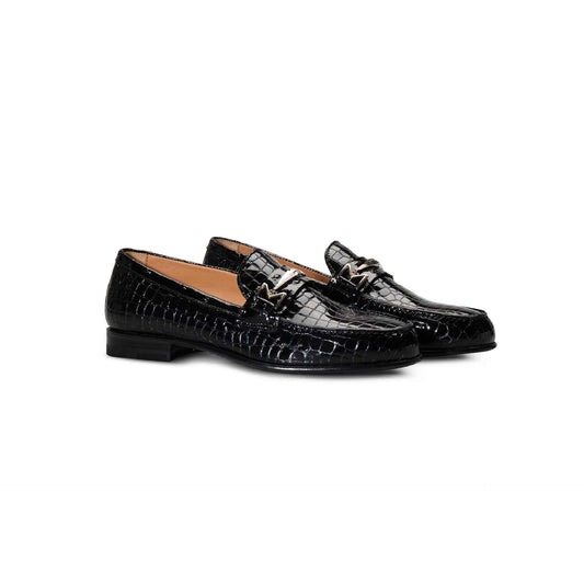 Black leather Woman Loafer