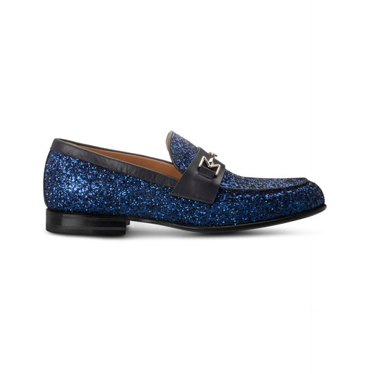 Electric Blue loafer with glitter