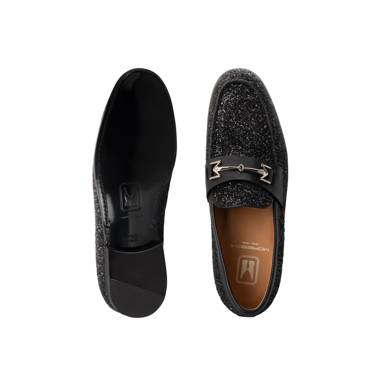FOR HIM - Black Loafer with glitter