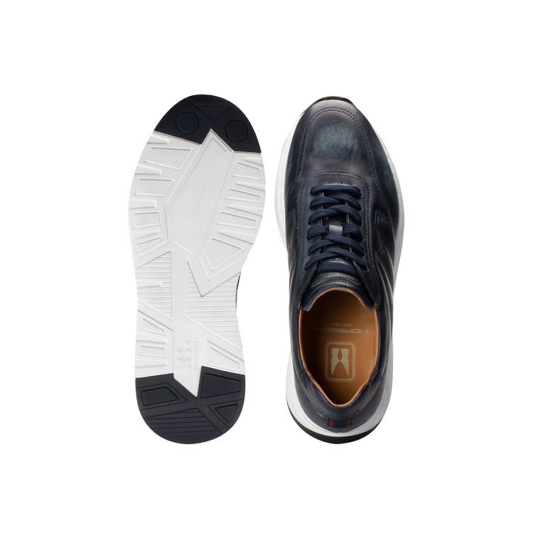 Navy Blue Leather Sneaker