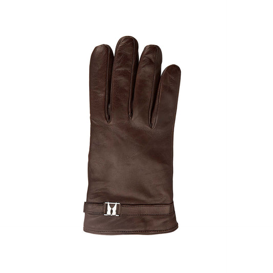 Dark brown leather gloves Moreschi Italian Leather Accessories - Main Image
