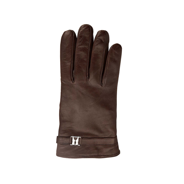 Dark brown leather gloves