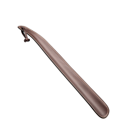Dark brown leather 'long' shoehorn