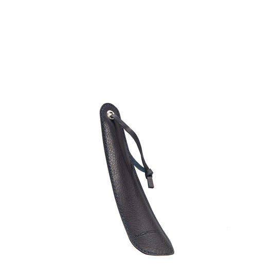 Navy blue leather shoehorn