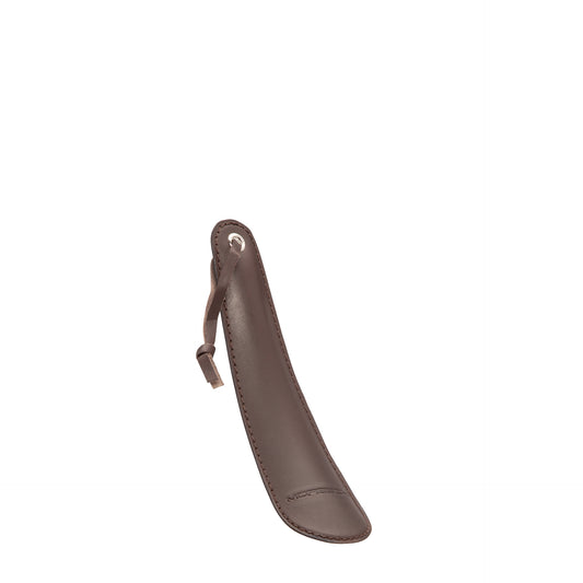 Dark brown leather shoehorn