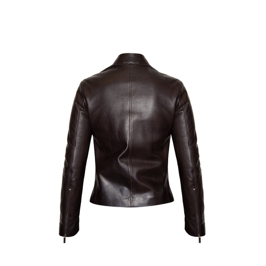Dark brown leather Motor Jacket
