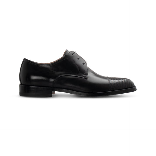 Black leather Derby Moreschi Italian Shoes - Main Image