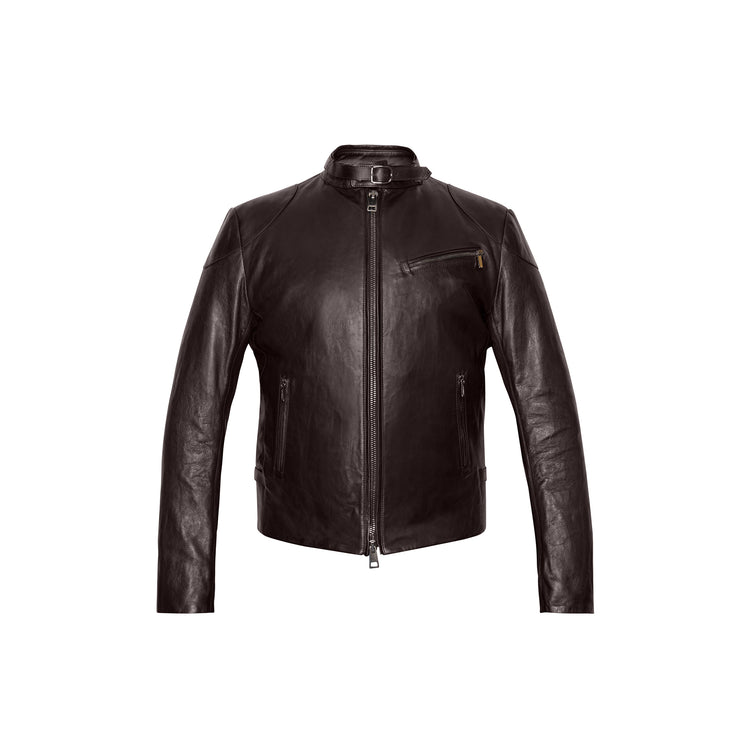 Dark brown leather Motor Jacket
