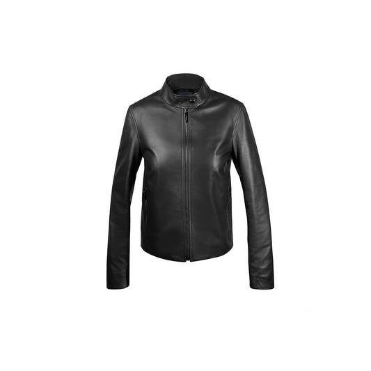 Black leather woman Motor Jacket