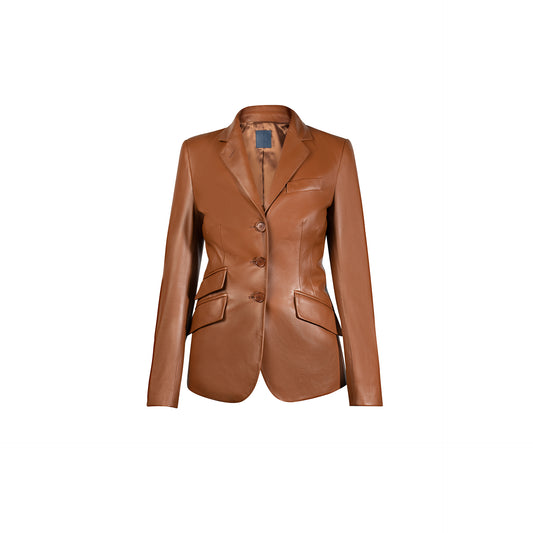 Brown leather woman Jacket