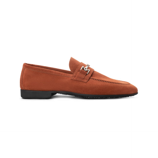 Brown Suede Loafer Moreschi Italian Shoes - Main Image