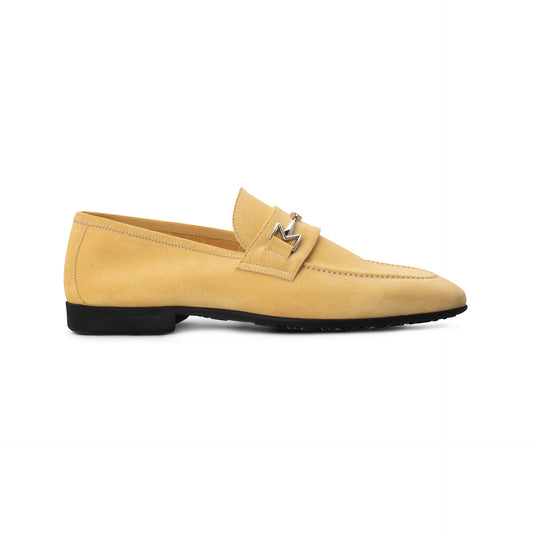 Yellow Suede Loafer Moreschi Italian Shoes - Main Image