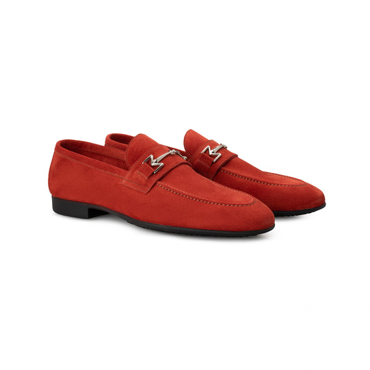 Red Suede Loafer Moreschi Italian Shoes - Pairs Image