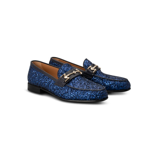 Electric Blue loafer with glitter